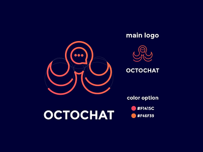 octopus and chatting logo app branding design icon illustration logo typography ui ux vector