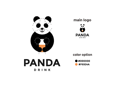 panda drink logo app branding design icon illustration logo typography ui ux vector