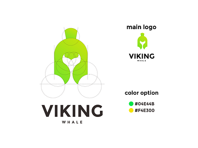 viking whale green coloring logo