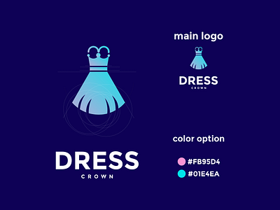 dress crown mix coloring logo app branding design icon illustration logo typography ui ux vector