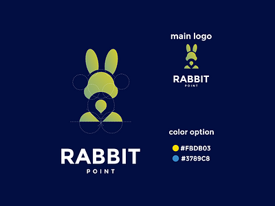 rabbit point green coloring logo