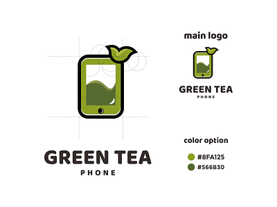 green tea mobile phones logo app branding design icon illustration logo typography ui ux vector