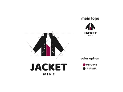jacket with wine app branding design icon illustration logo typography ui ux vector