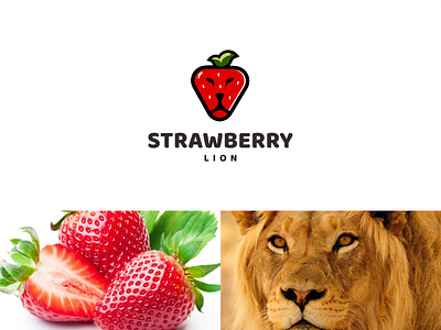 strawberry and lion app branding design icon illustration logo typography ui ux vector