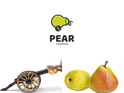 pear cannon logo app branding design icon illustration logo typography ui ux vector