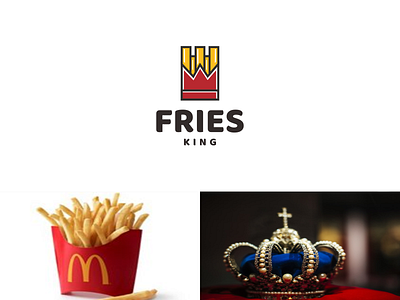 french fries king app branding design icon illustration logo typography ui ux vector