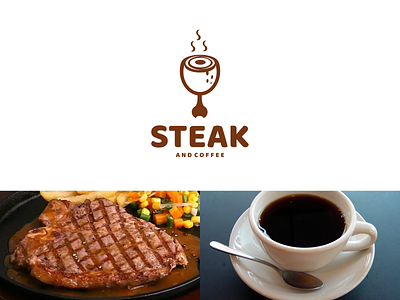 steak and coffee app branding design icon illustration logo typography ui ux vector