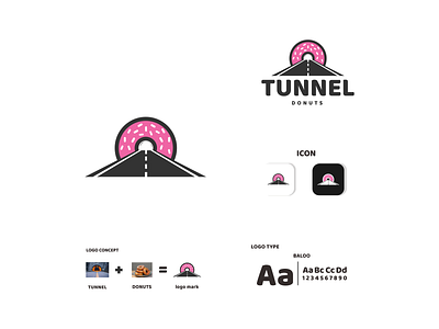 tunnel and donut cake app branding design icon illustration logo typography ui ux vector