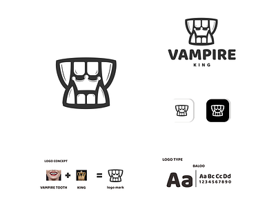 vampire tooth and crown king app branding design graphic design icon illustration logo typography ui ux vector