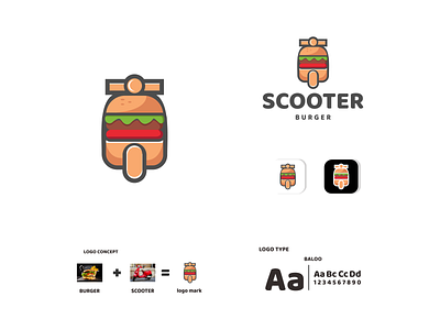 scooter burger app branding design graphic design icon illustration logo typography ui ux vector