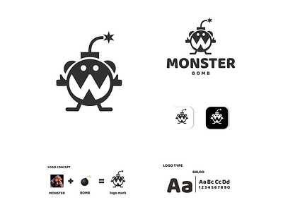 monster bomb app branding design graphic design icon illustration logo typography ui ux vector