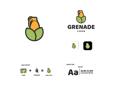 grenade and corn app branding design graphic design icon illustration logo typography ui