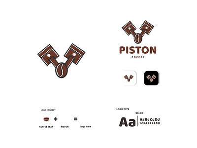 piston and coffee app branding design graphic design icon illustration logo typography ui ux vector