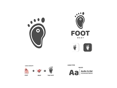 foot and meat app branding design icon illustration logo typography ui ux vector