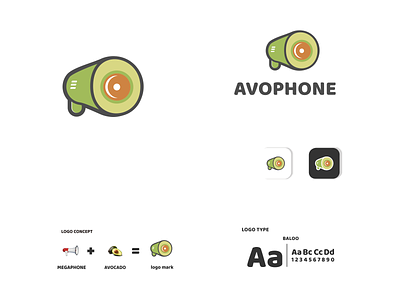 avocado and megaphone app branding design icon illustration logo typography ui ux vector