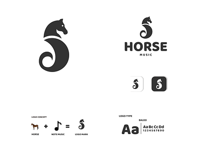 HORSE and note music app branding design graphic design icon illustration logo typography ui ux vector