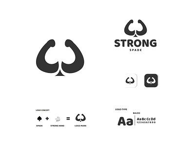STRONG HAND AND SPADE app branding design icon illustration logo logos spade strong typography ui ux vector