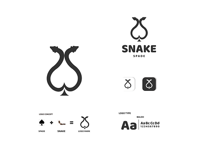 SNAKE AND SPADE CARD app branding design icon illustration logo reptil snake spade typography ui ux vector