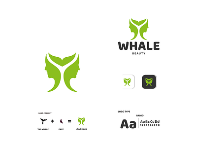 WHALE AND FACE app beauty branding design icon illustration logo typography ui ux vector whale