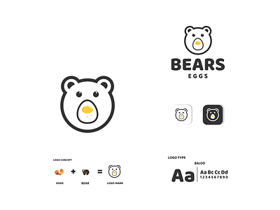 bears and eggs animal app bear branding design eggs food icon illustration logo typography ui ux vector