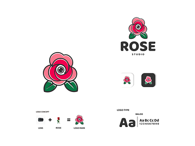 rose and camera lens app branding design icon illustration logo typography ui ux vector