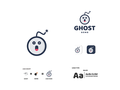 ghost and bomb app bomb branding design ghost icon illustration logo typography ui ux vector