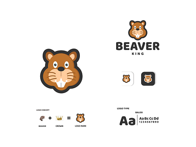 beaver and king animal app beaver branding design icon illustration king logo typography ui ux vector