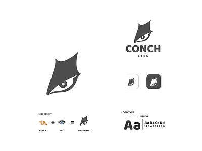 conch and eyes app branding conch design eyes icon illustration logo sea typography ui ux vector