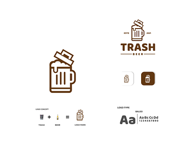 garbage trash and beer app beer branding design drink garbage icon illustration logo recycle trash typography ui ux vector