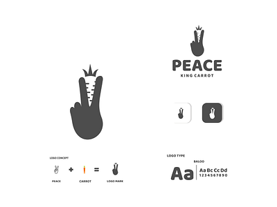 peace carrot app branding carrot design hand icon illustration logo peace typography ui ux vector vegetable