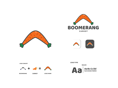 boomerang and carrots app australia boomerang branding carrot design icon illustration logo rabbit typography ui ux vector vegetable