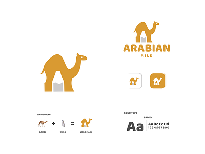 camel and milk animal app arabian branding camel design drink healthy icon illustration logo milk typography ui ux vector