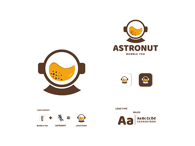 astronut and bubble tea app astronut branding bubble tea design drink ice icon illustration logo space typography ui ux vector