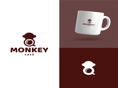 monkey and coffee animal app branding coffee design drink hot icon illustration logo monkey typography ui ux vector