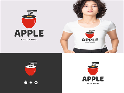 apple and music plate app apple branding design food fruit icon illustration logo music typography ui ux vector