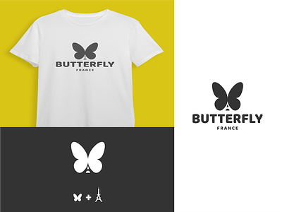 BUTTERFLY AND EIFFEL TOWER app branding butter fly design eiffel france icon illustration logo tower typography ui ux vector