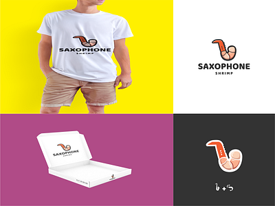 shrimp and saxophone app branding classic design food icon illustration jazz logo music saxophone sea shrimp typography ui ux vector