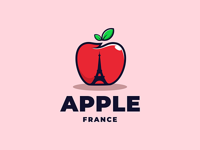 APPLE FRUIT AND EIFFEL TOWER app apple branding design eiffel tower france fruit graphic design icon illustration logo typography ui vector