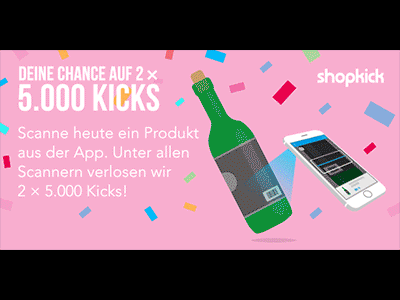 2nd Birthday of shopkick Germany app banner illustration mobile ui vector