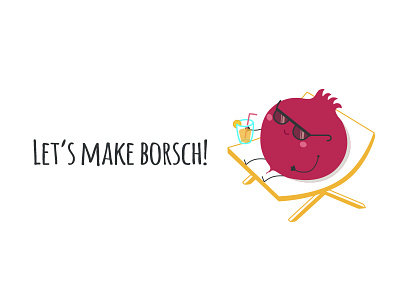 Beety Boo beetroot borsch cartoon character mascot vector