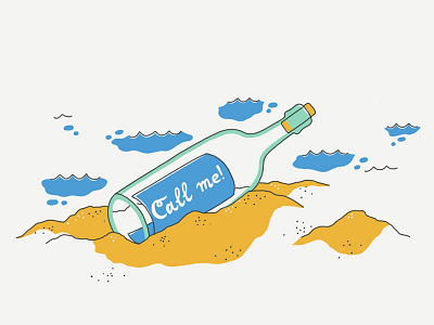 Connect bottle connection editorial illustration letter sea