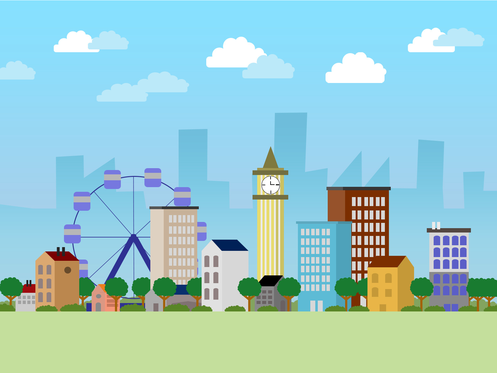 Flat City Design by Syaukat Muhammad Husein Habshee on Dribbble