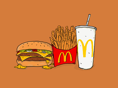 mcdonald's illustration adobe photoshop art cheeseburger design drawing food graphic design illustration photoshop