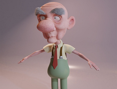 3D old man 3d 3d art 3d character 3d character modeling 3d modeling character modeling rigging