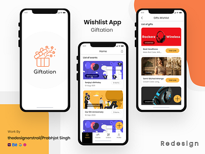 Wishlist App(Giftnation Redesign) android app app design concept design design ios app mobileappdesign ui uidesign ux uxdesign