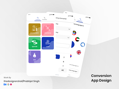 Conversion App Design android app app design concept design converter app ios app ui ux