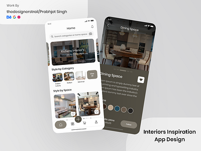 Interiors Inspiration App UI