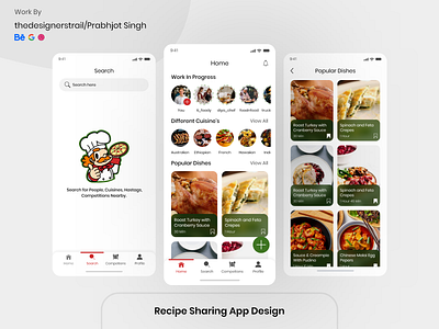 Food Recipes Sharing App UI