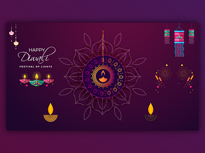 Happy Diwali banner design diwali banner festival festival banner icon logo minimal typography ui ux vector