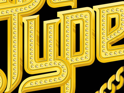 Just My Type Final - Detail chain charm design gold illustration lettering typography